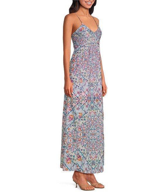 Brianna Floral Sleeveless Cotton Maxi Dress