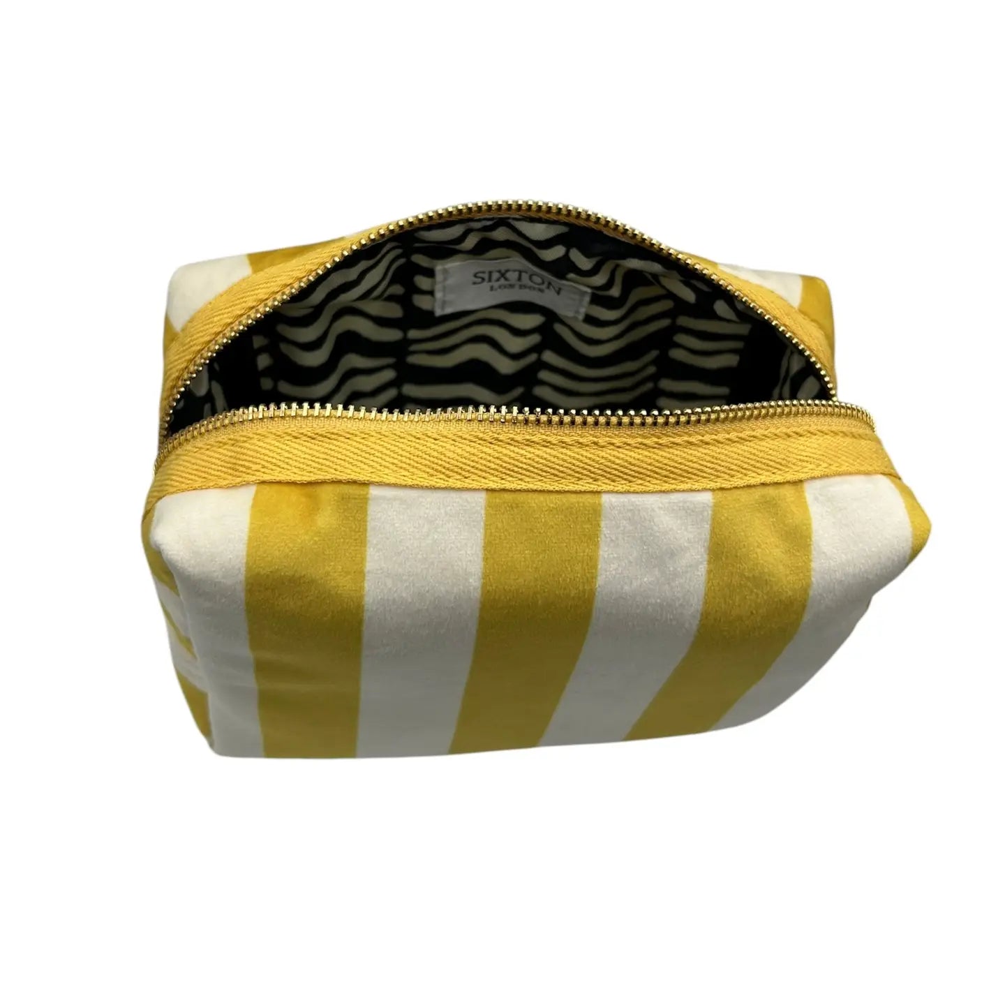 Yellow Stripe Make-Up Bag & Shell Pin