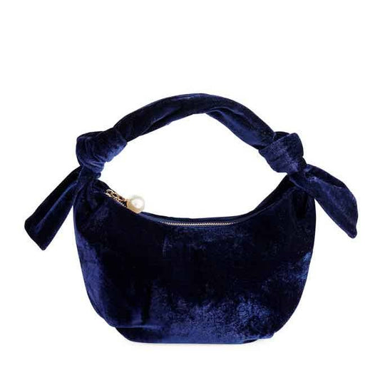 Navy Becca Knotted Top Handle Bag