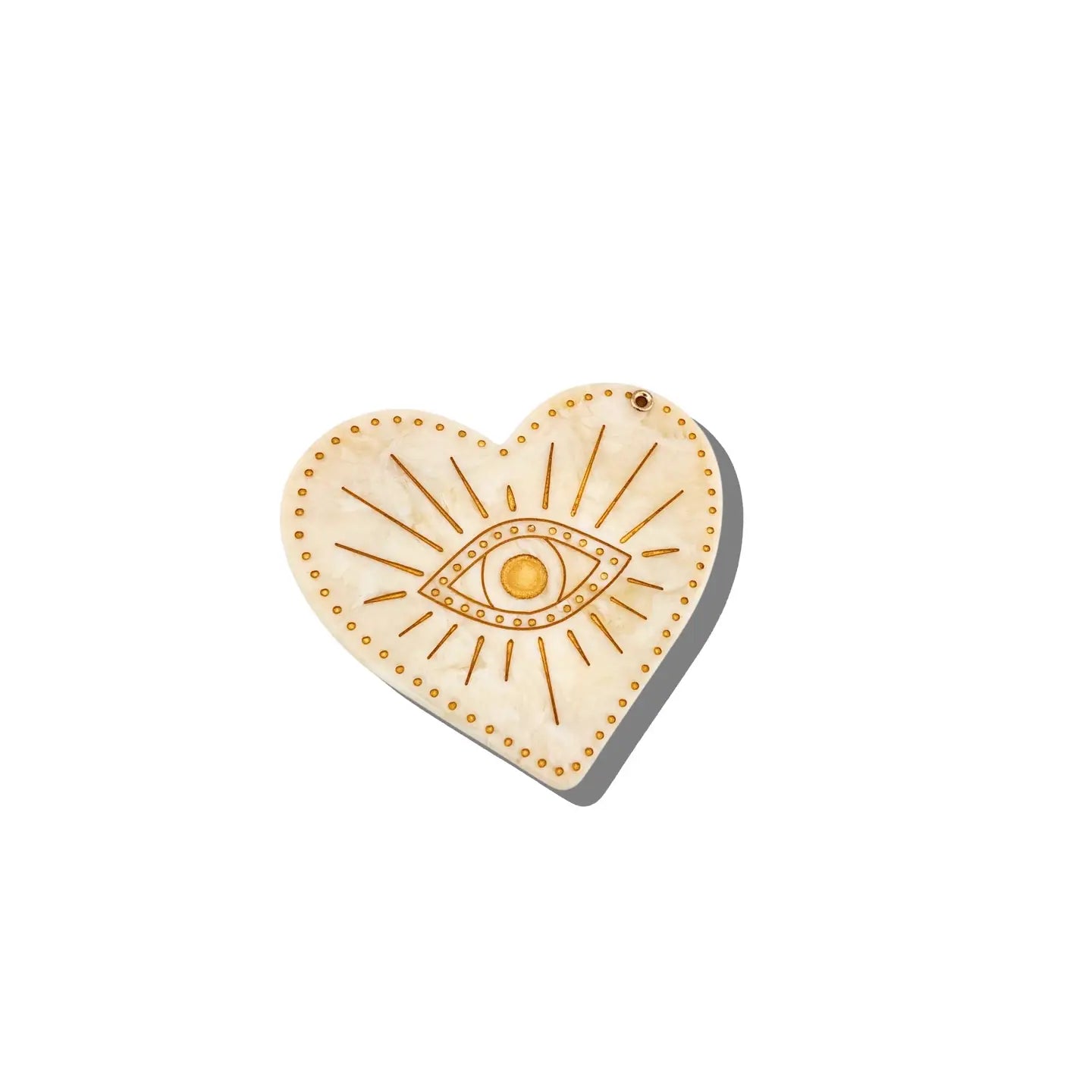 Hand-Painted Celestial Heart Compact Mirror