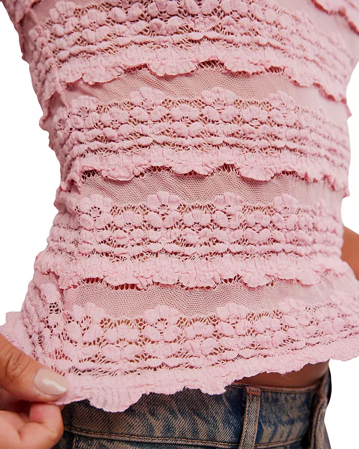 Pink Angelina Lace Tee