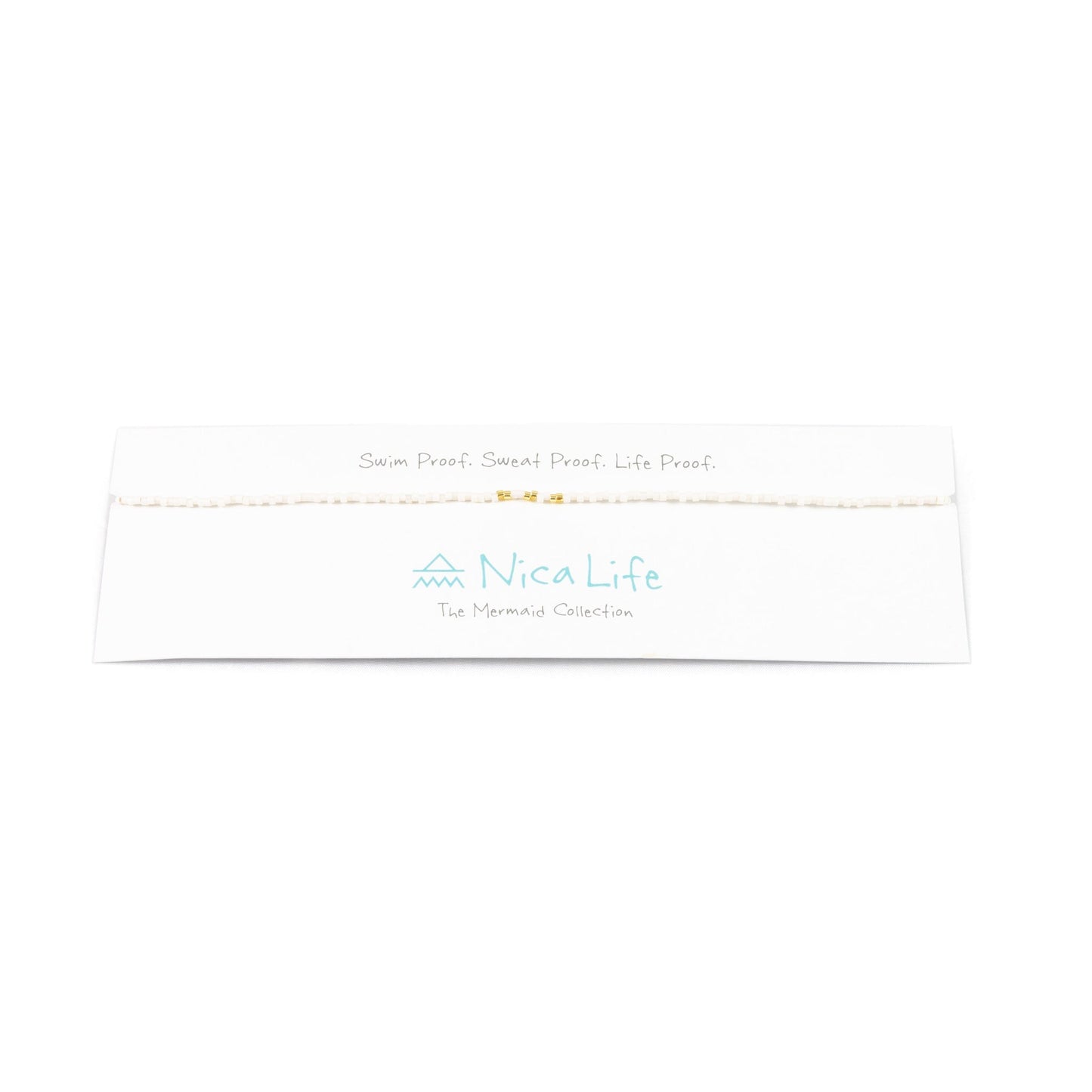 Nica Life Waterproof White and Gold Bead Choker