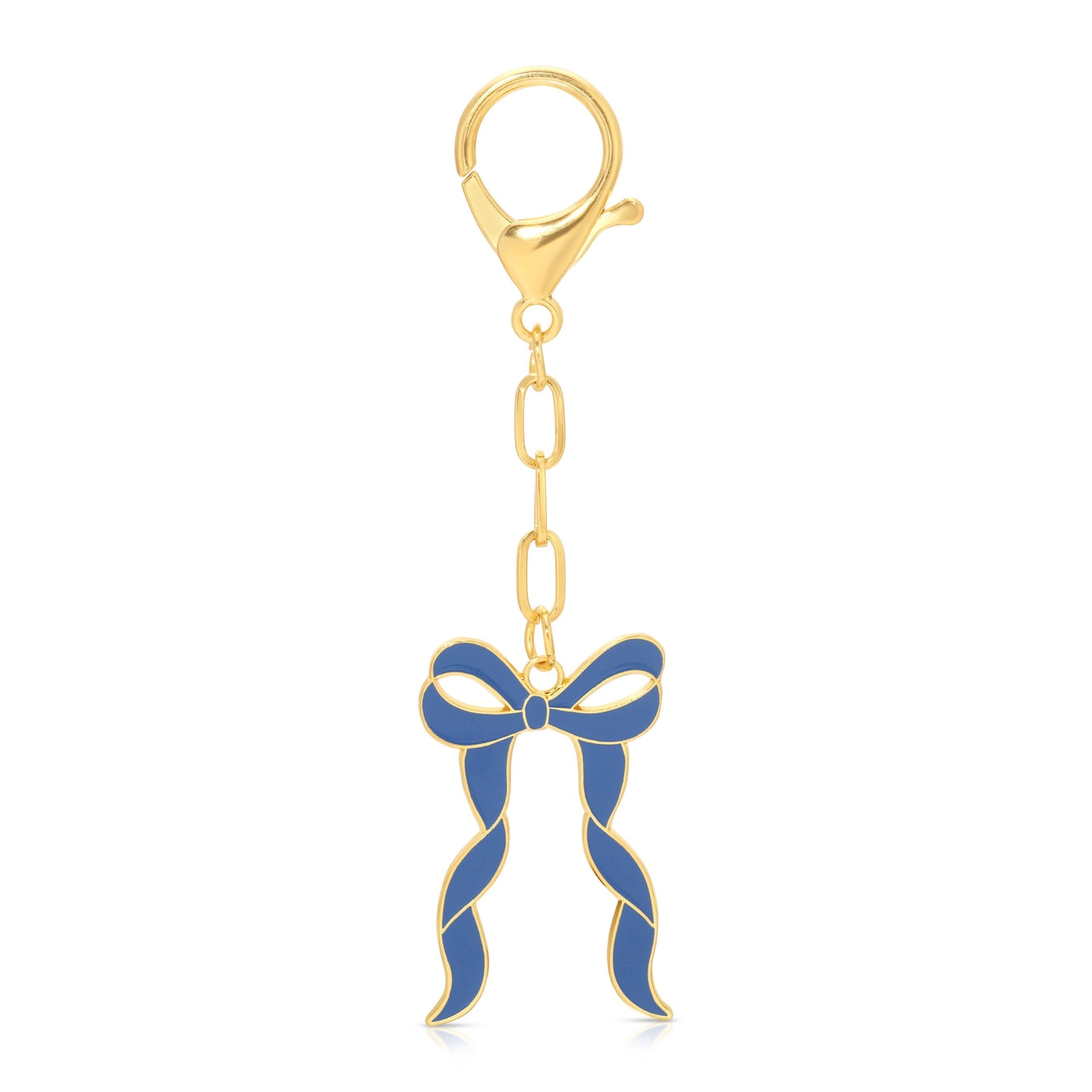 Blue Enamel Bow Bag Charm