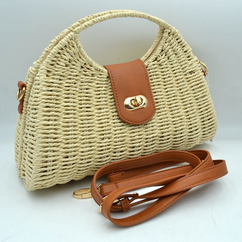 Natural Flap Straw Bag