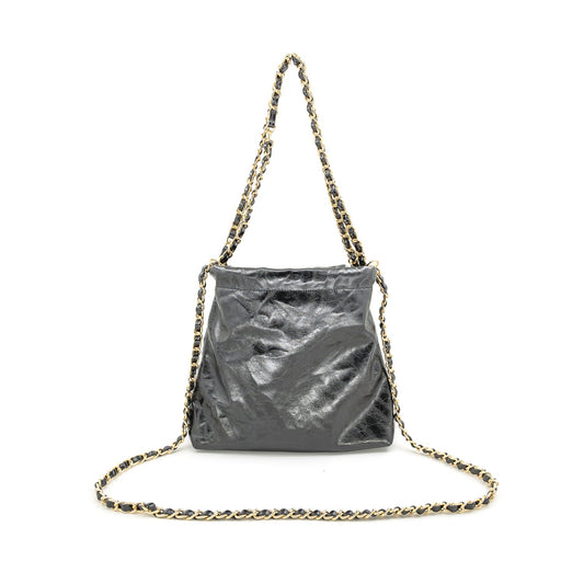 Black Bag with Gold Chain