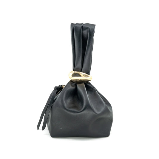 Black Leather Evening Bag