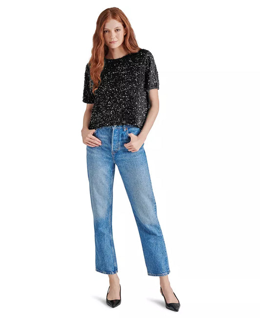 Cressa Black Sequin Top