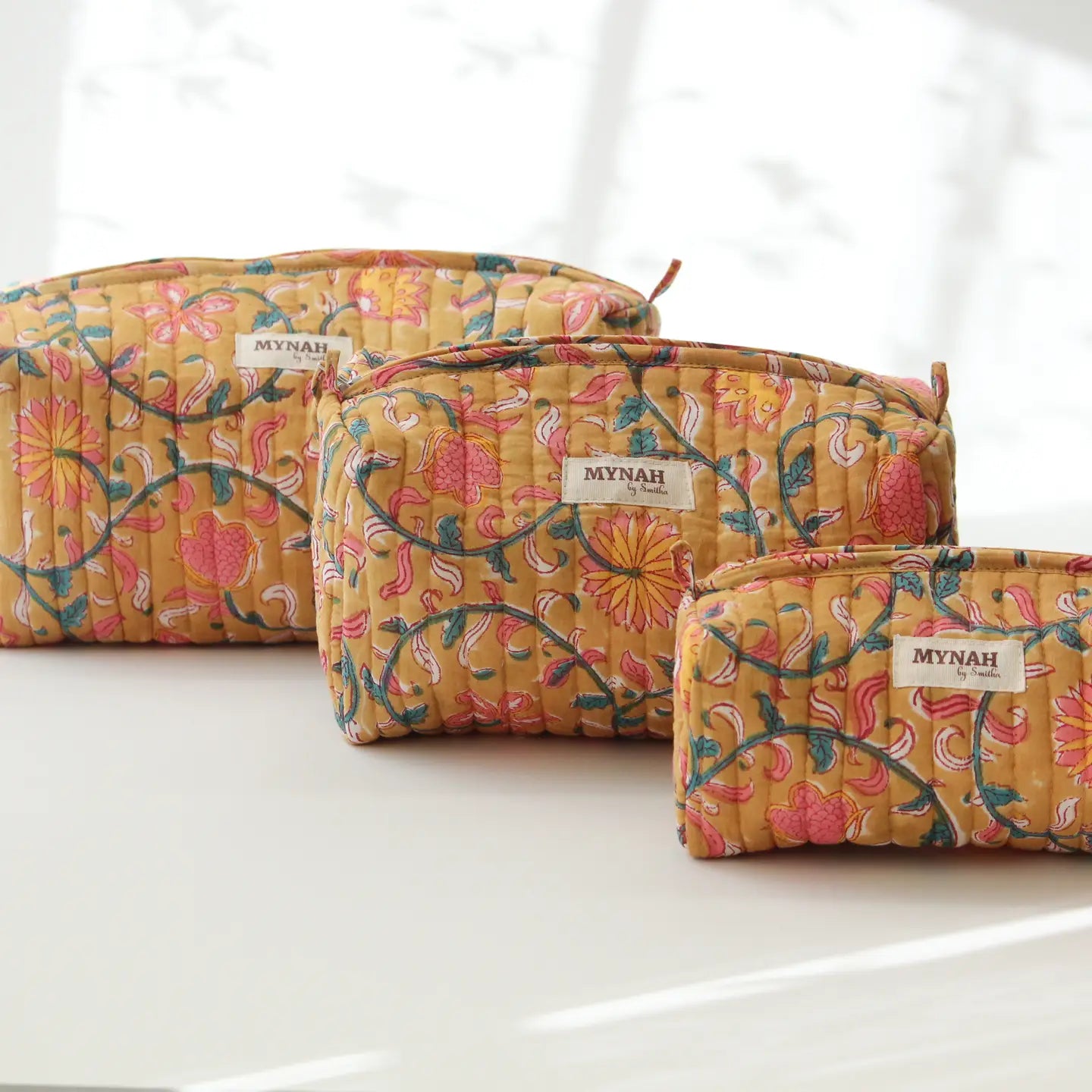 Henna Vines Print Travel/Makeup Bag-Set of 3