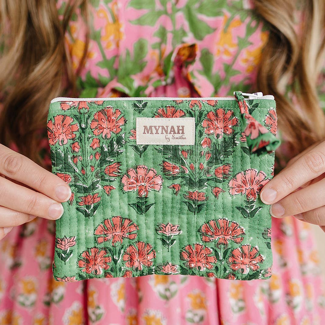 Cactus Rose Forest Quilted Coin Pouch