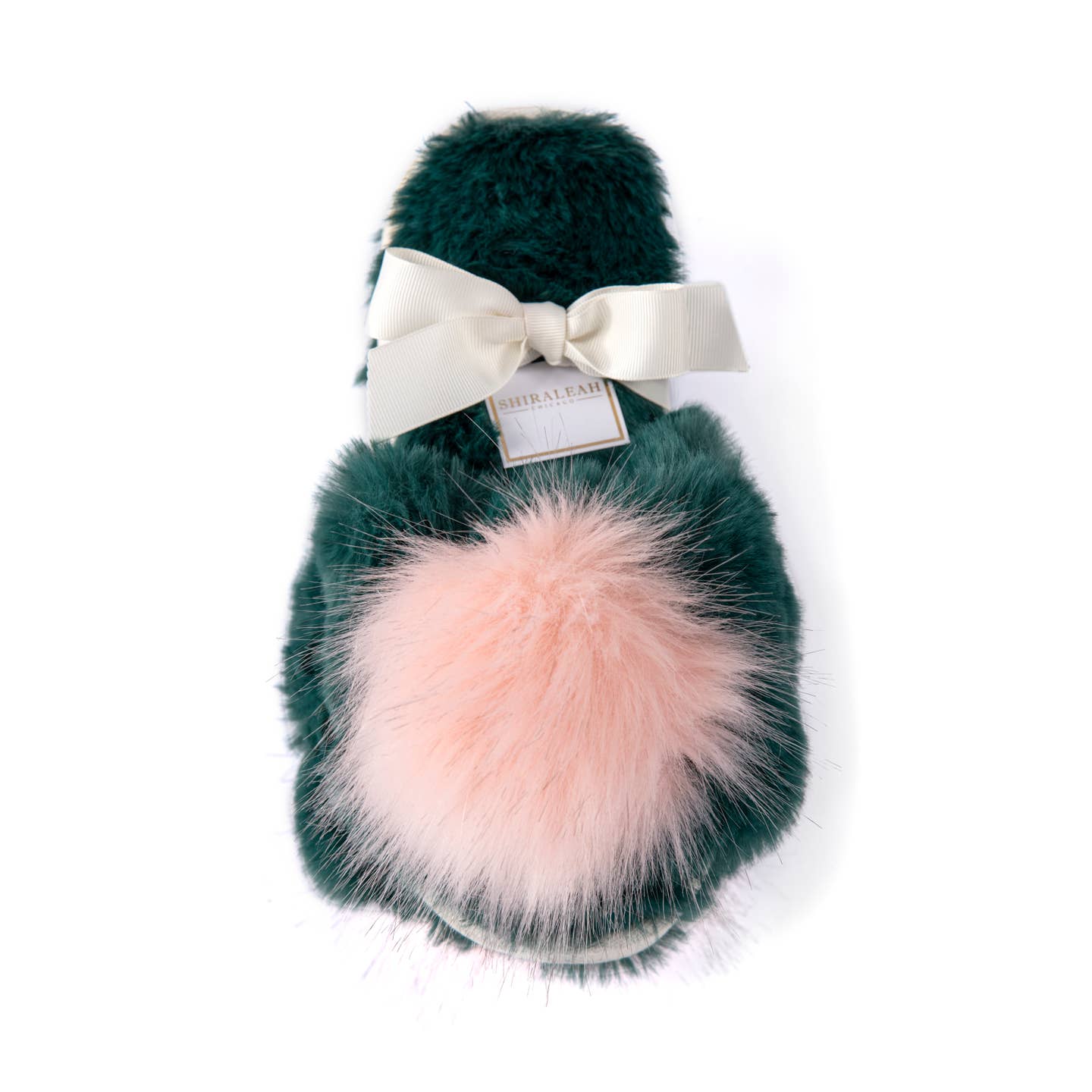 Green Pom Pom Slippers