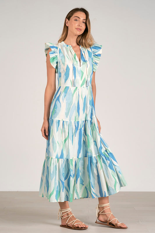 Azure Amalfi Print Dress
