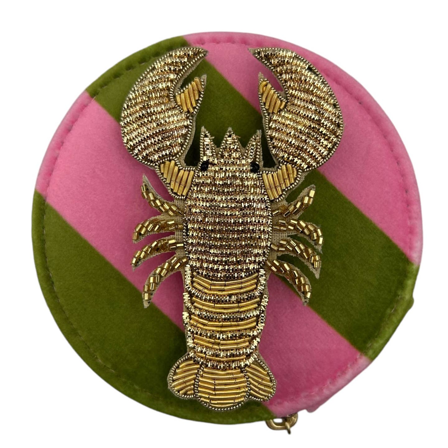Jewelry Travel Pot in Chartreuse Stripe - Lobster