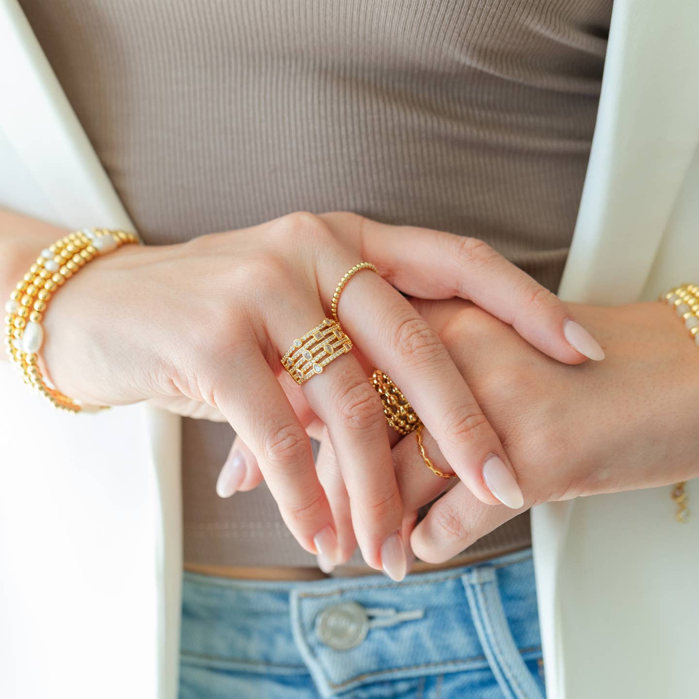 Delicate Adjustable Dot Ring