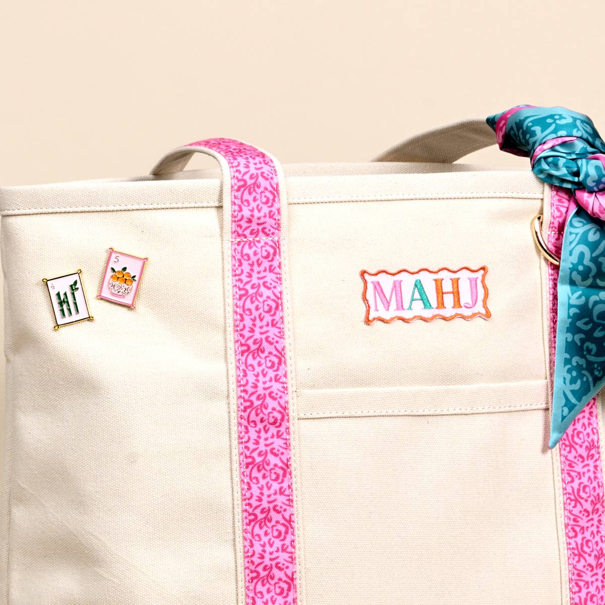 Mahj Time Canvas Tote Bag
