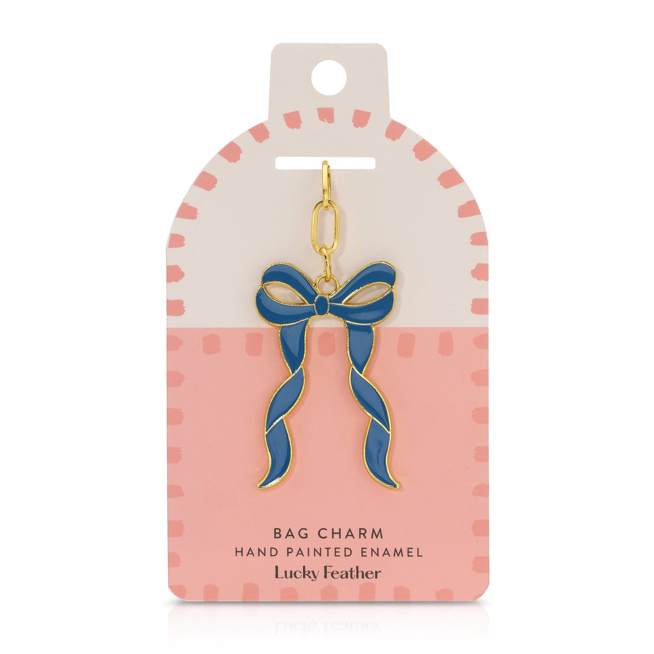 Blue Enamel Bow Bag Charm