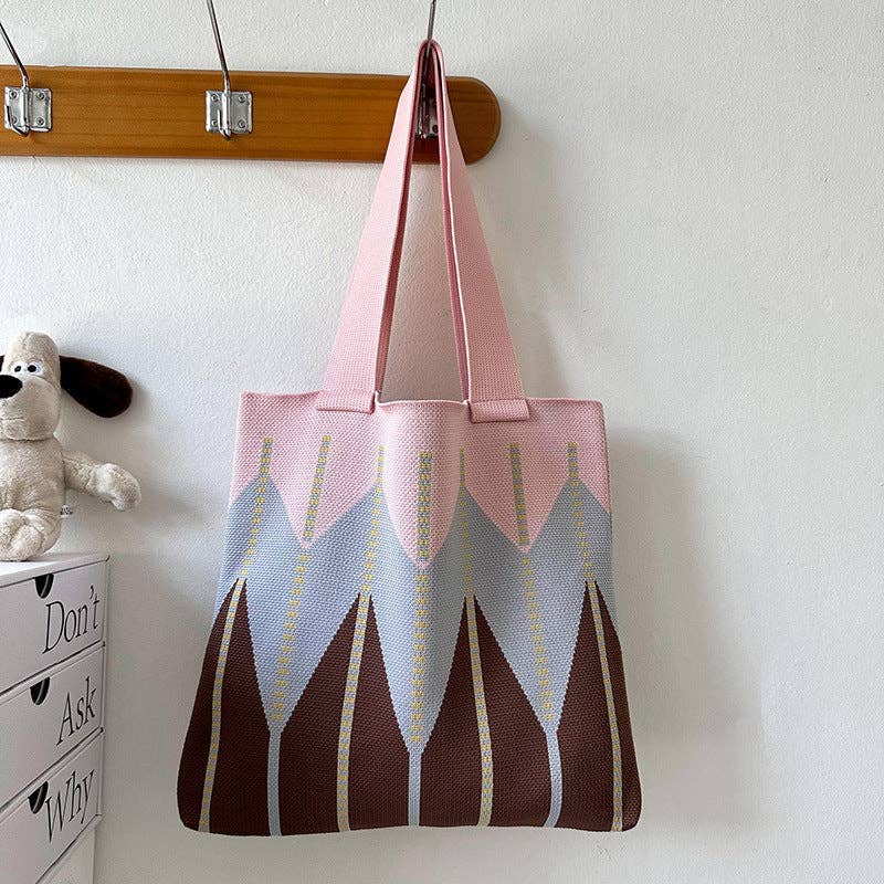 Pink Color Block Tote