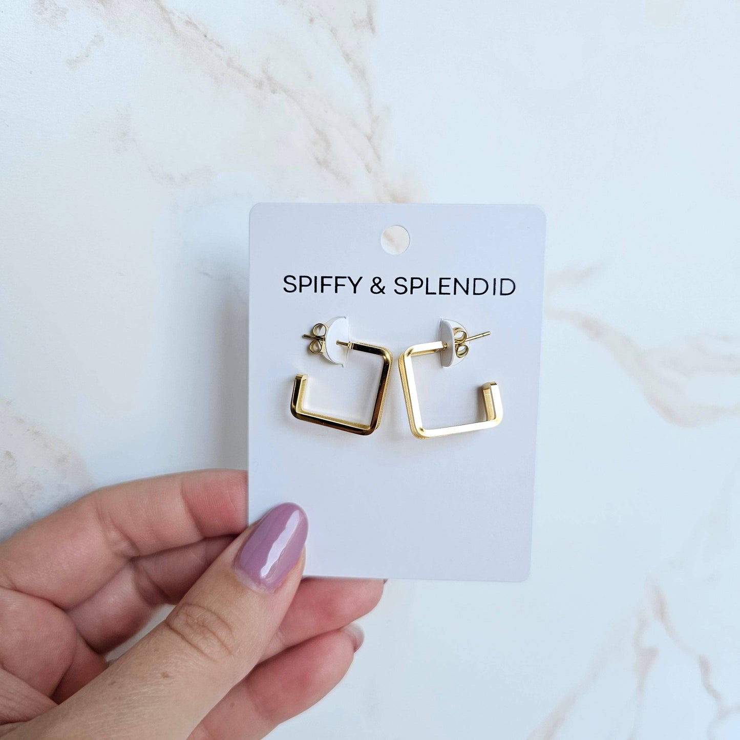 Gold Tri Hoops
