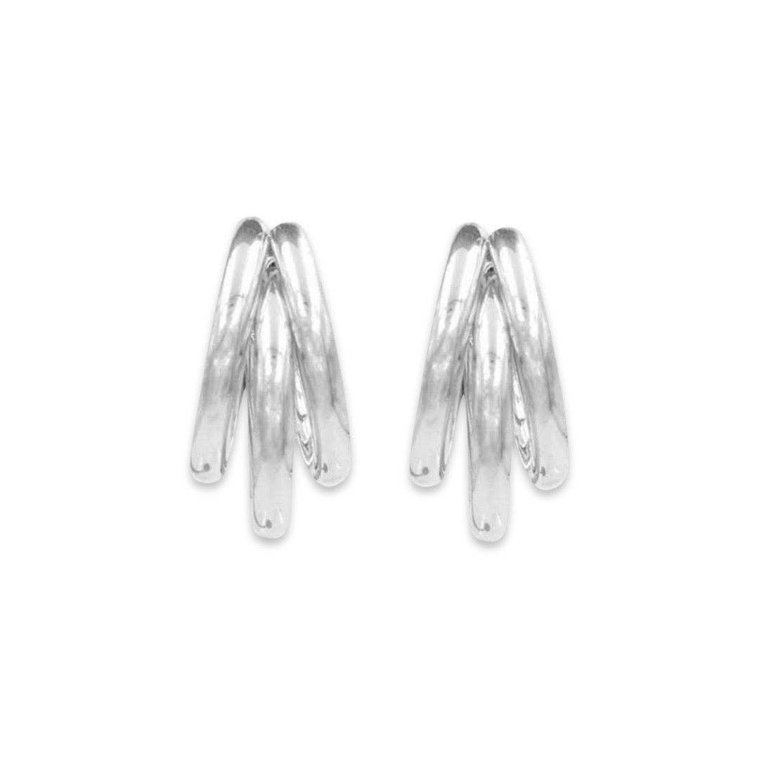 Silver Tri-Hoop Earrings