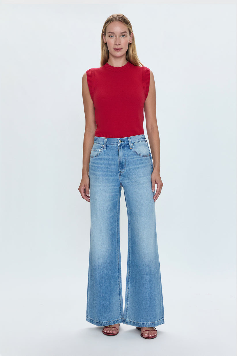 Jadyn Low Slung Palazzo Jeans - Major