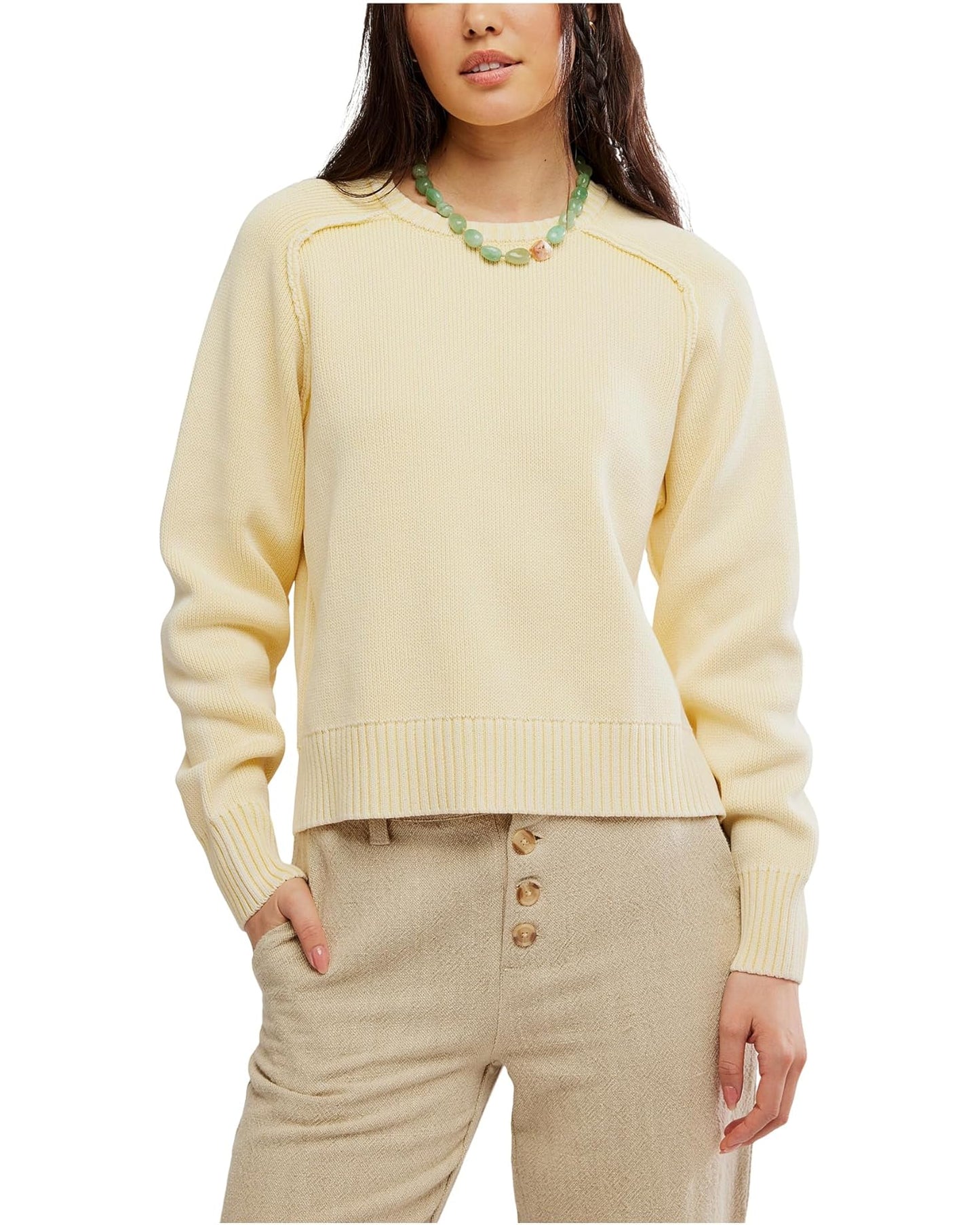 Yellow Spring Street Cotton Crewneck Sweater