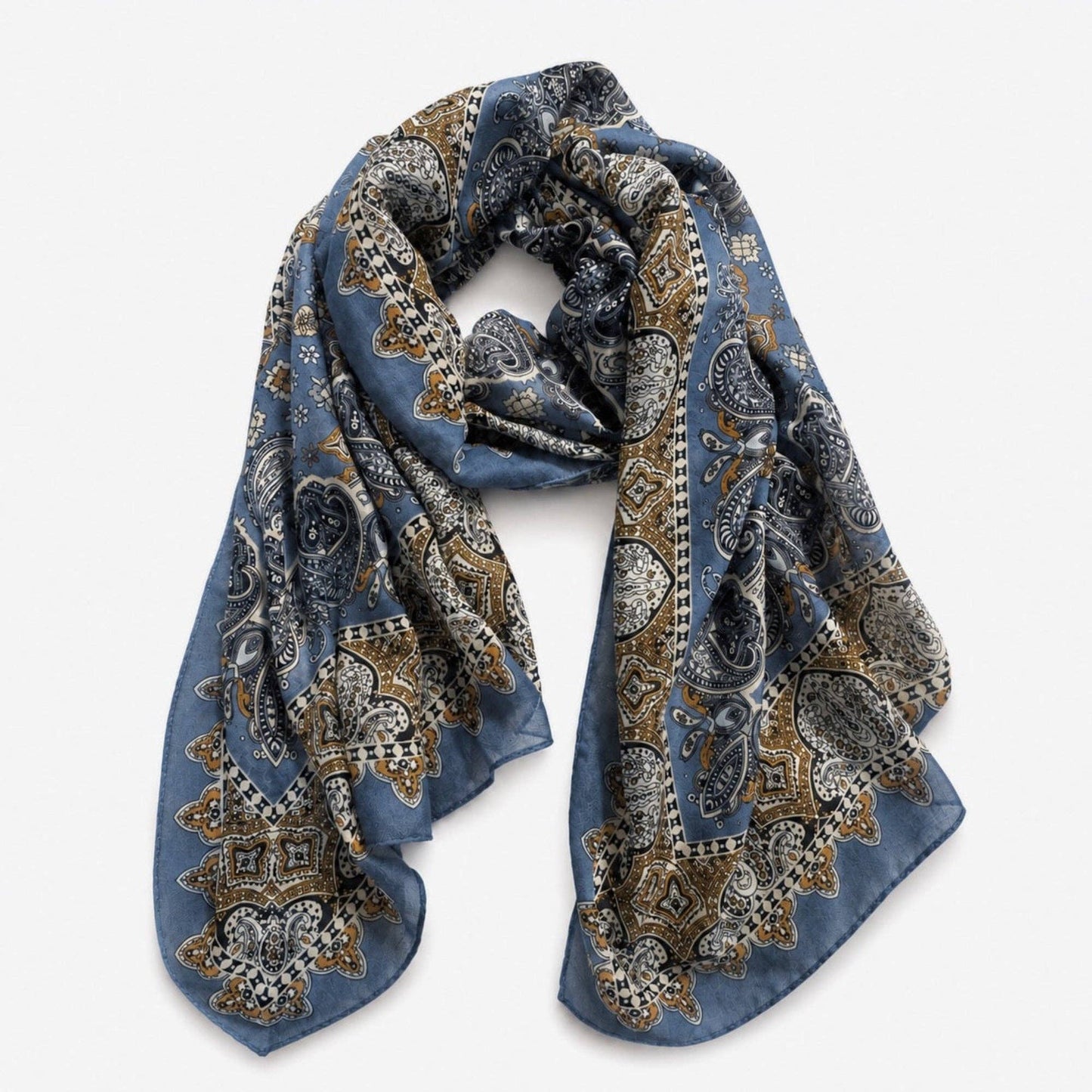 Blue Paisley Lightweight Scarf