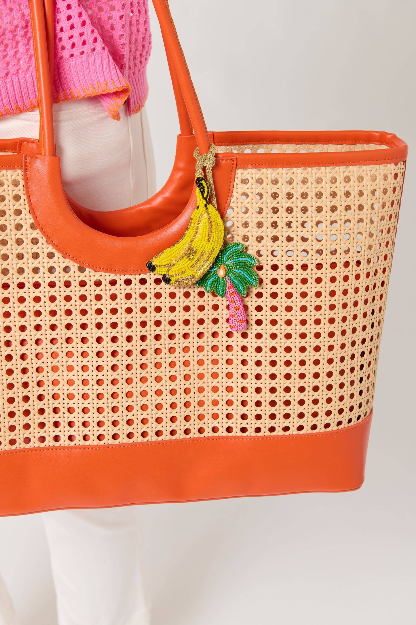 BANANA/PALM TREE BEADED BAG CHARM