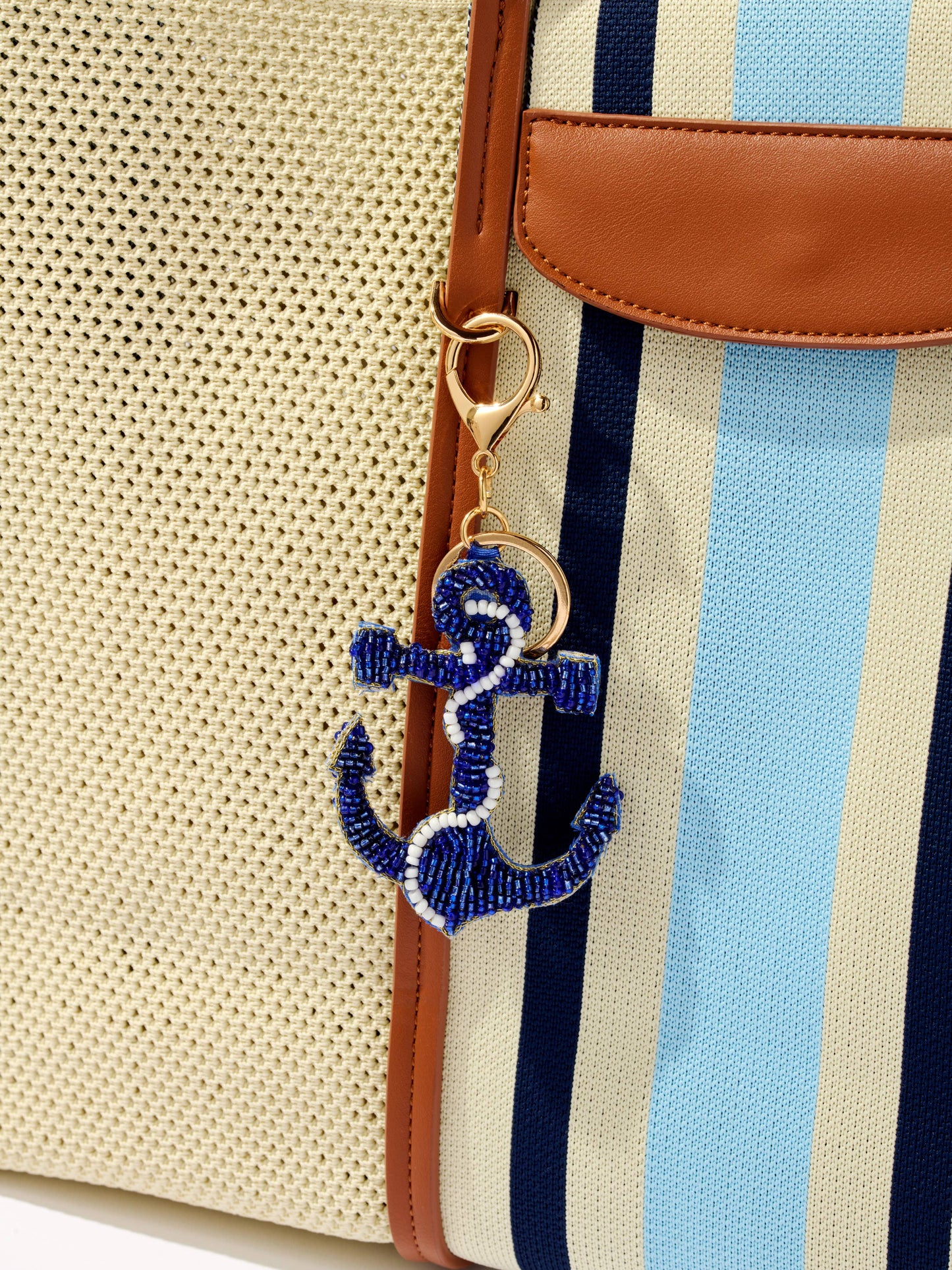 Beaded Anchor Bag/Key Charm