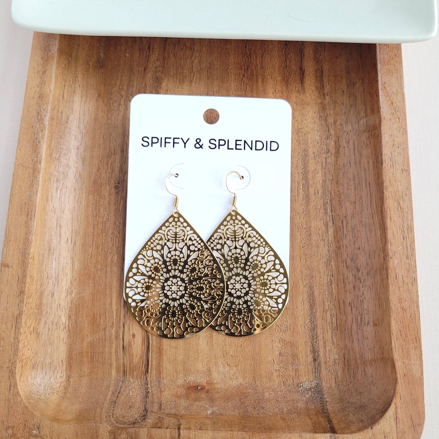 Gold Pendant Earrings