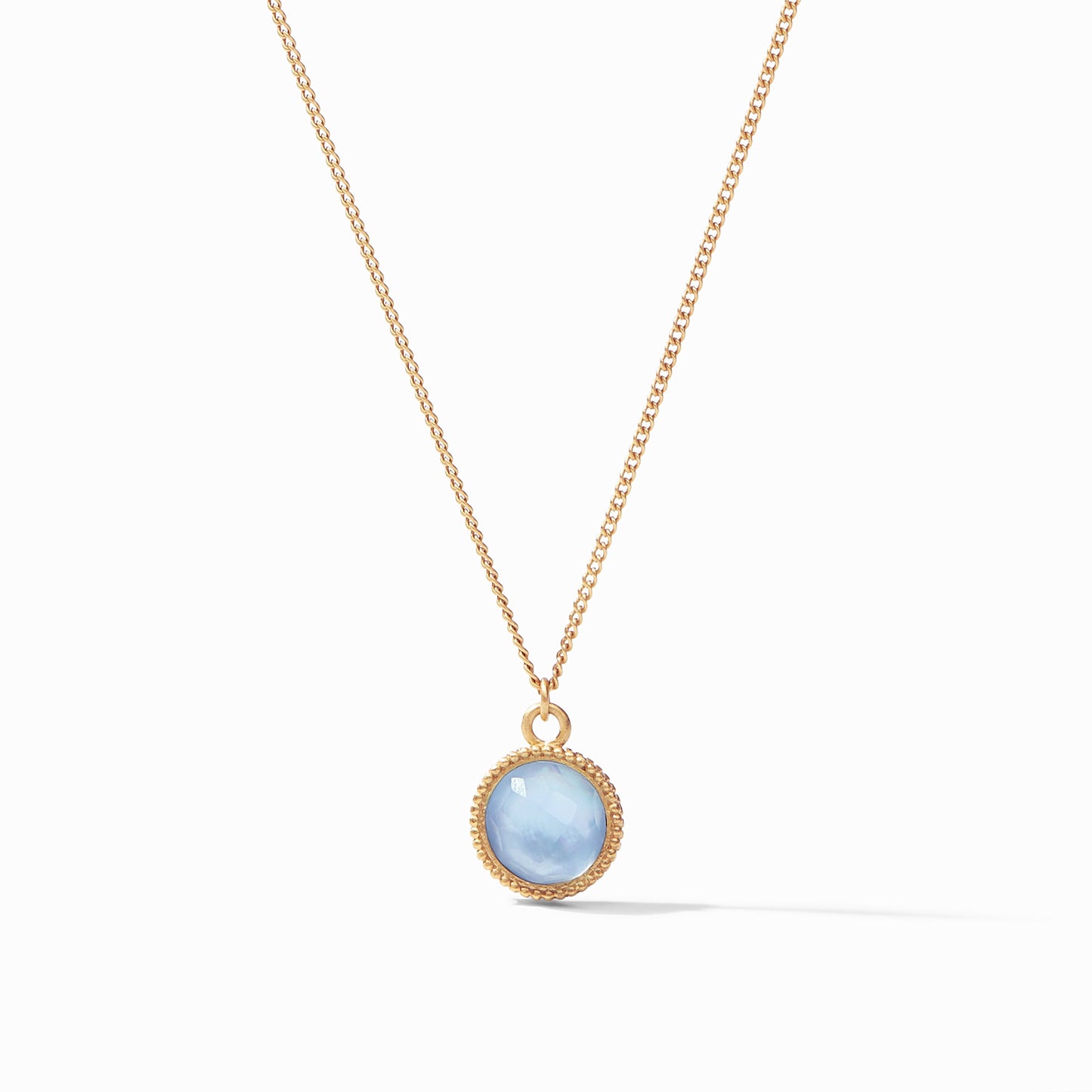 Fleur-de-Lis Solitaire Iridescent Chalcedony Blue
