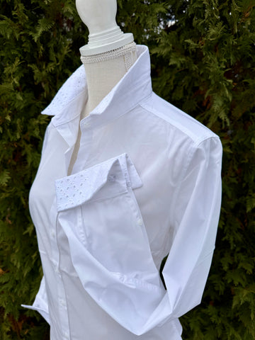 White w White Eyelet French Cuff