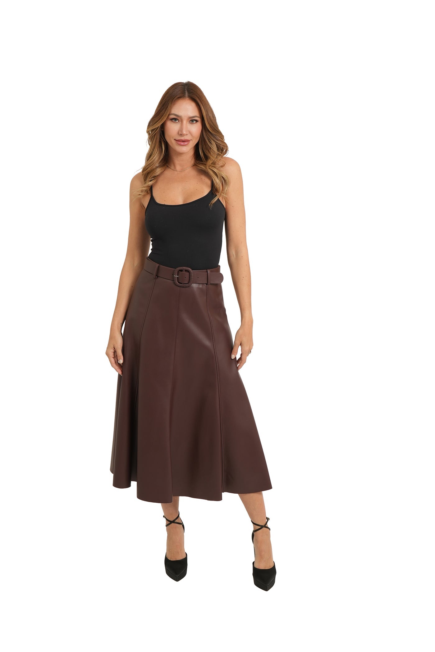 Brown Leather Skirt