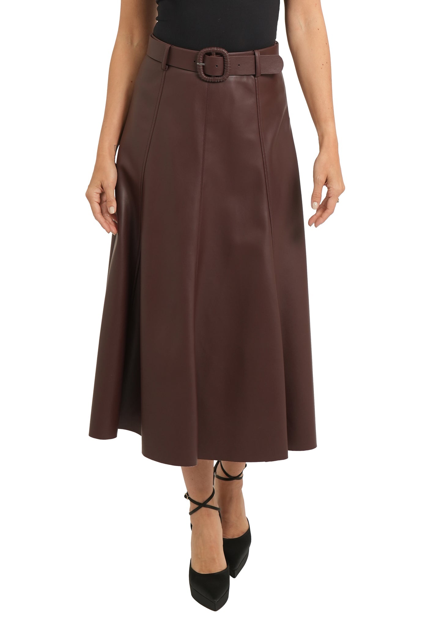 Brown Leather Skirt