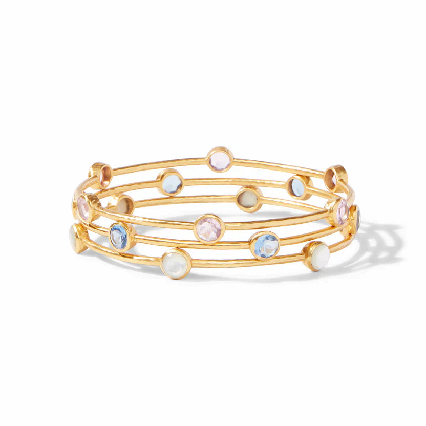Milano Gold Bangle Chalcedony Blue - S