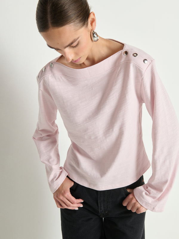 Pink Rochelle Boatneck Tee