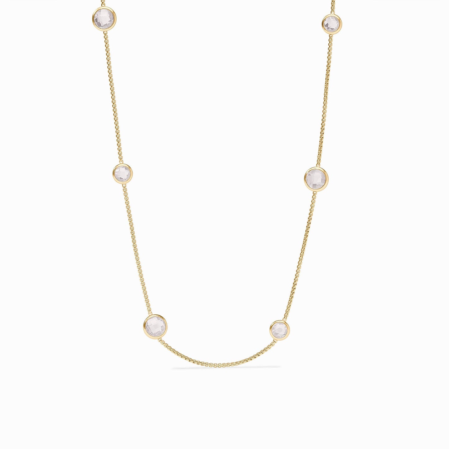 Clear Crystal Rainbow Station Necklace