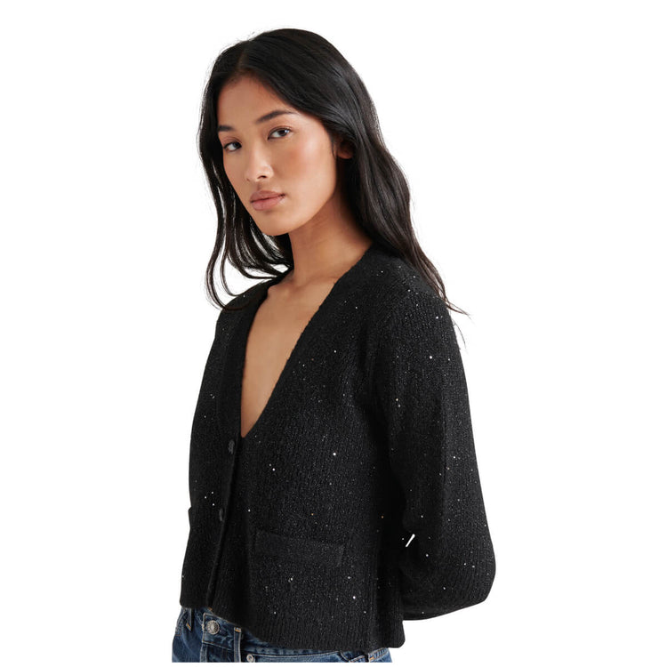 Aero Knit Black Sequin Cardigan
