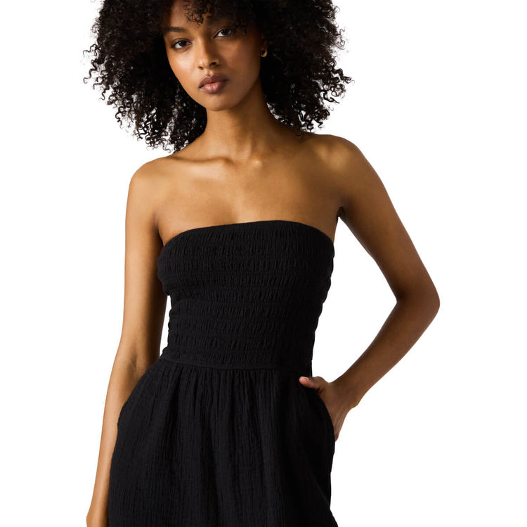 Echo Strapless Toggle Hem Cotton Blend Jumpsuit