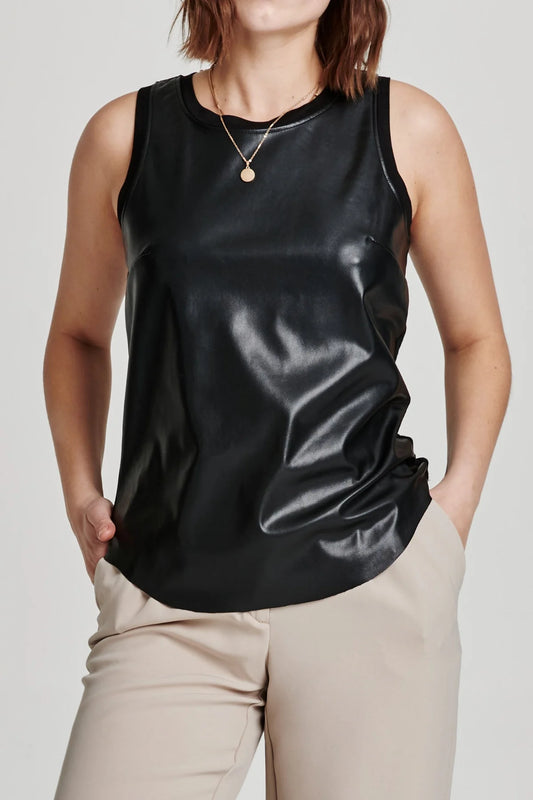 Carmela Faux Leather Tank Top