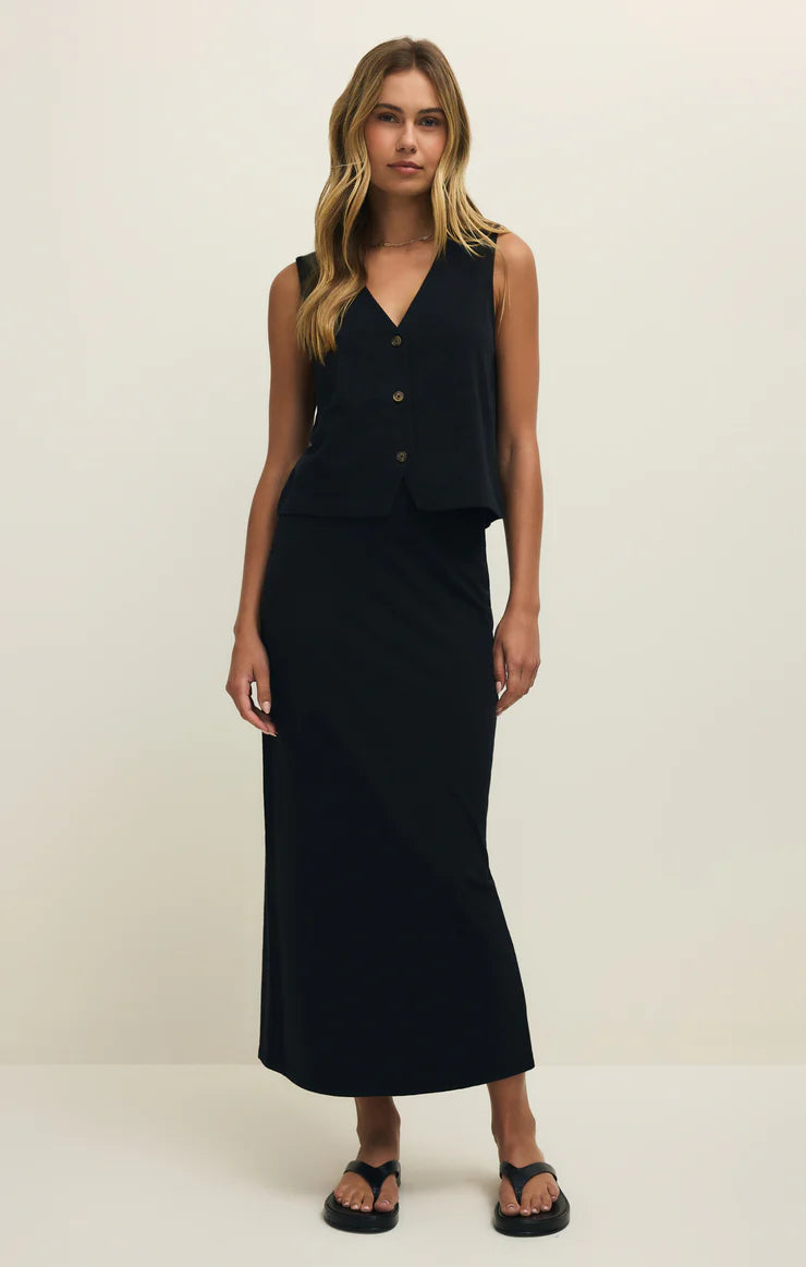 Black Jersey Midi Skirt