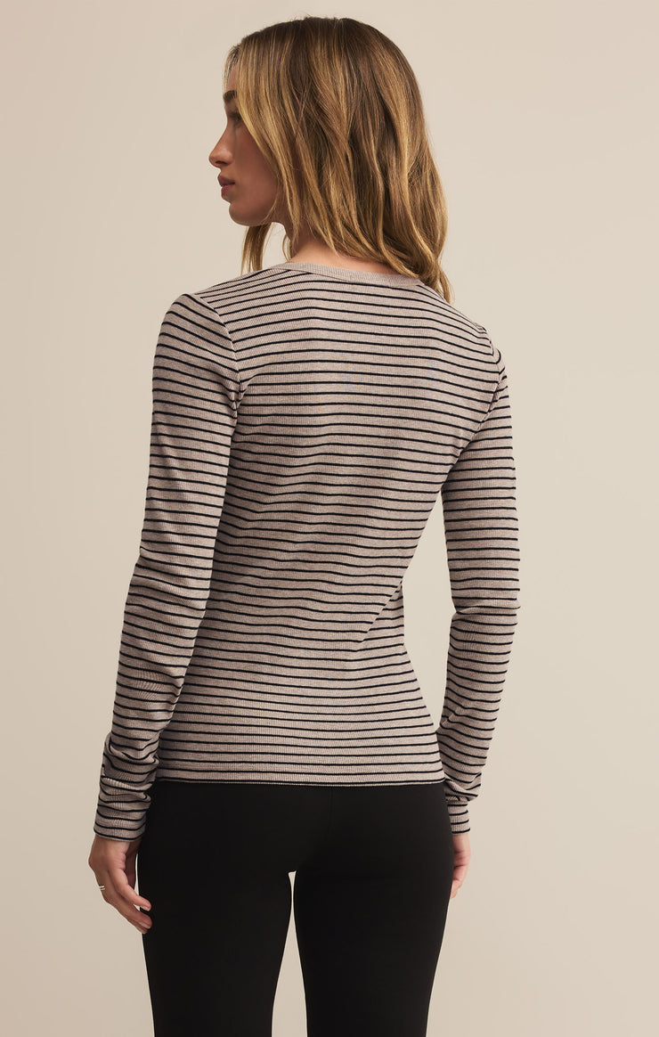 Stella Striped Modal Rib Henley
