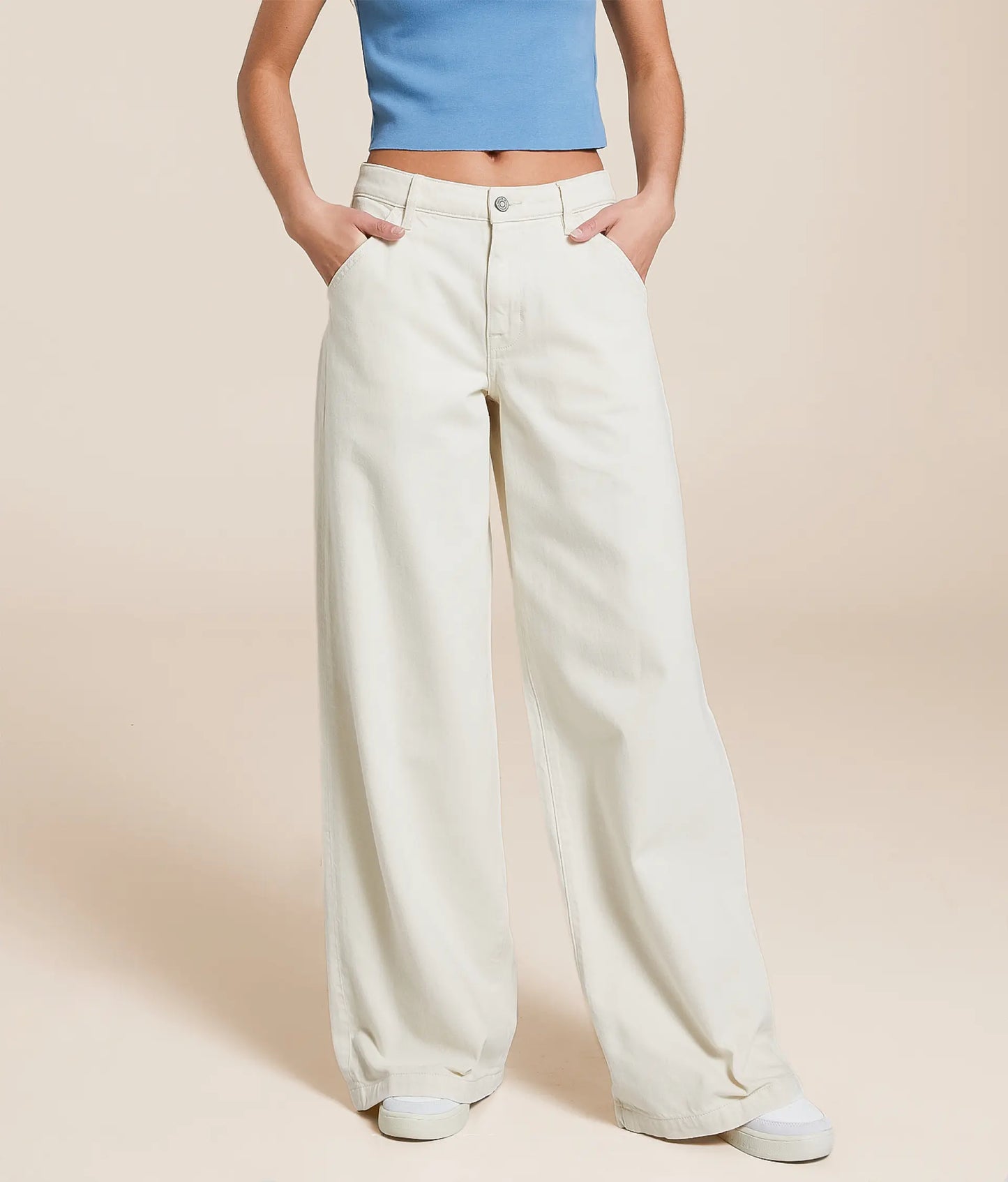 Ecru Nori High Rise/Wide Leg Jean