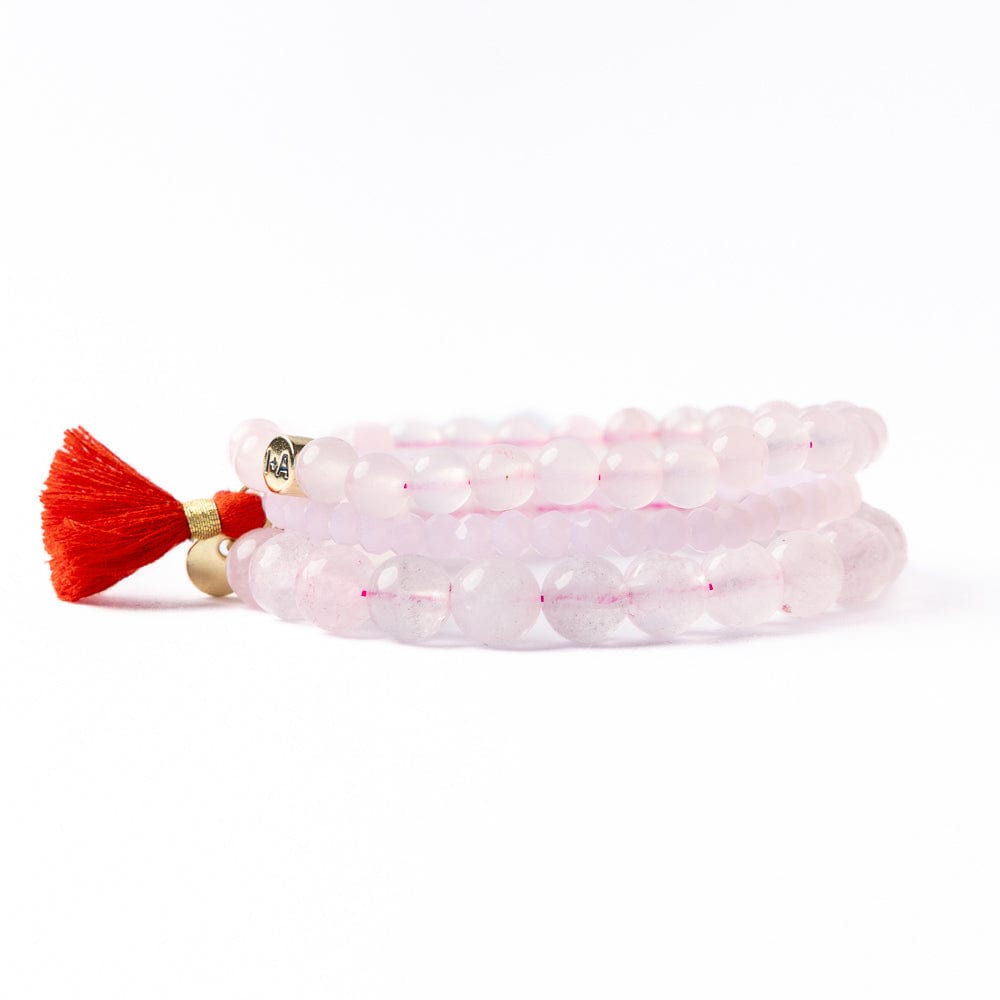 Addison Set Of 3 Stretch Bracelets With Bag Pink