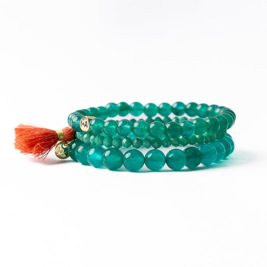 Addison Set Of 3 Stretch Bracelets With Bag Teal (Copy)