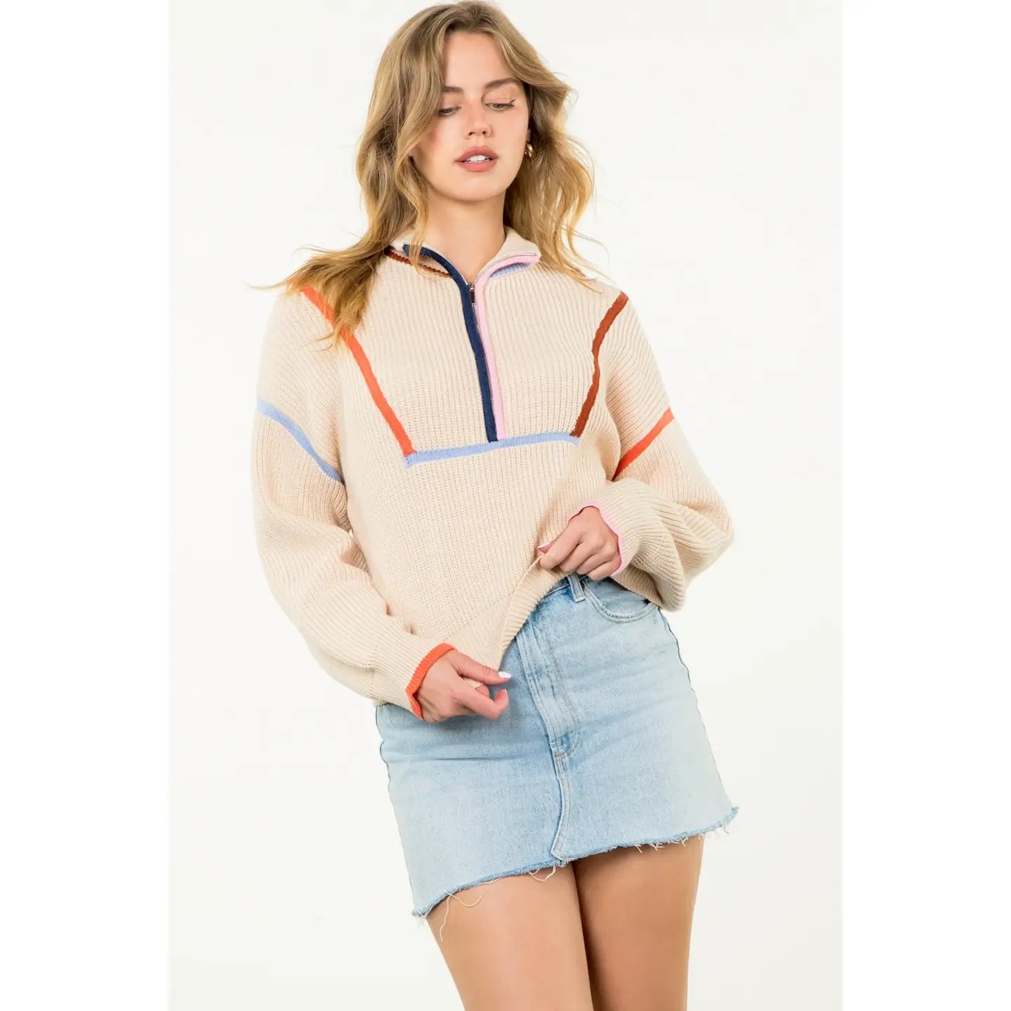 Half Zip Knit Sweater