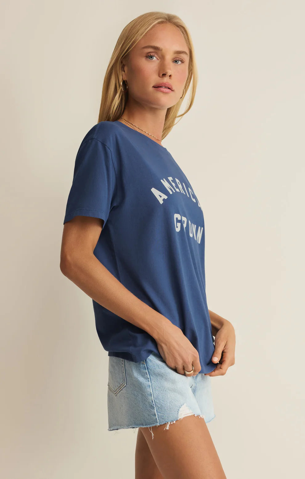 American Grown Boyfriend Tee - Navy