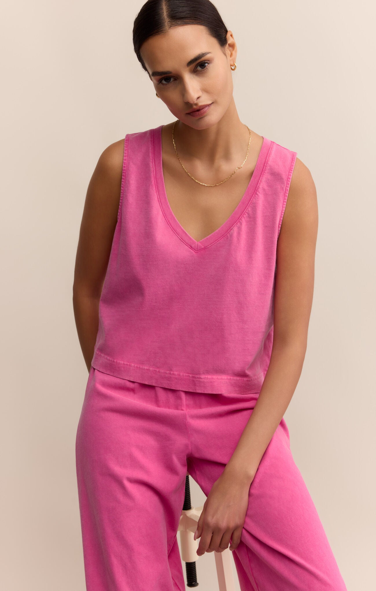 Pink Sloane V-Neck Top