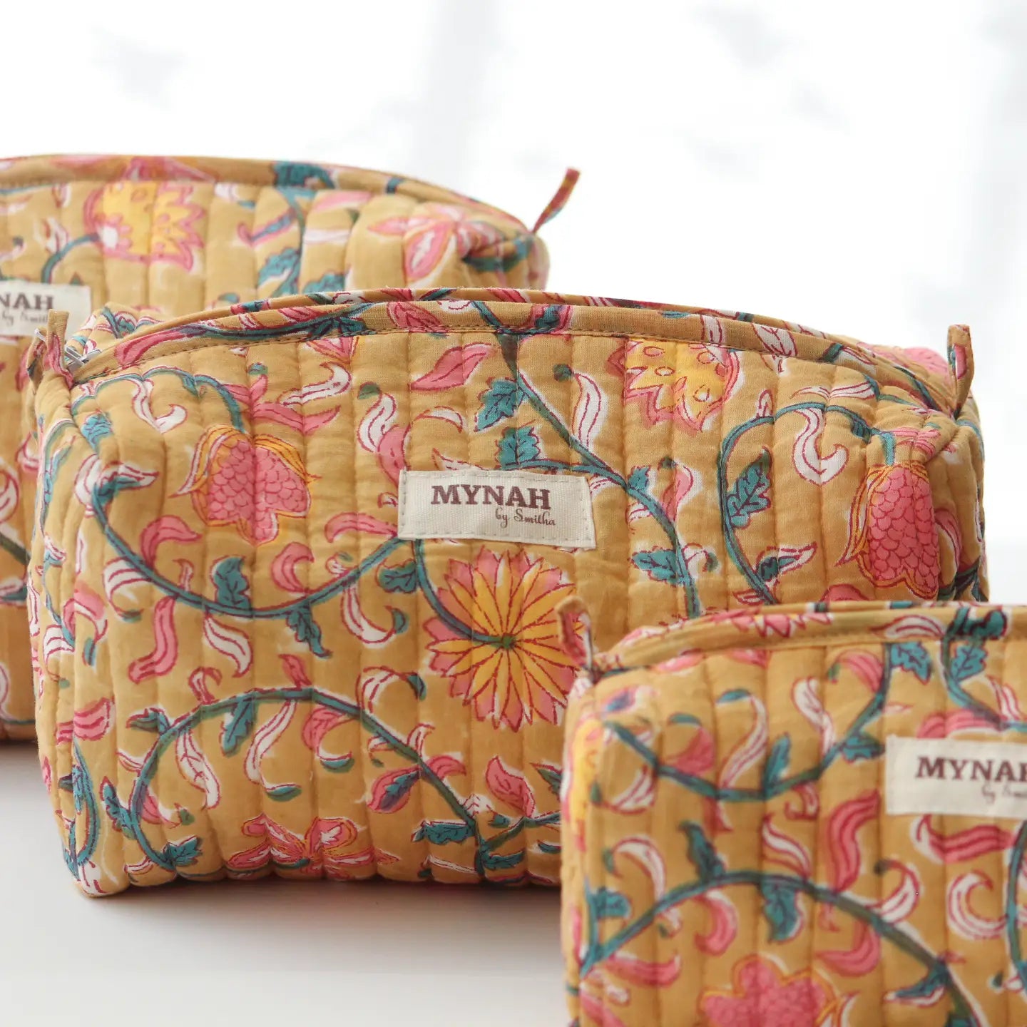 Henna Vines Print Travel/Makeup Bag-Set of 3