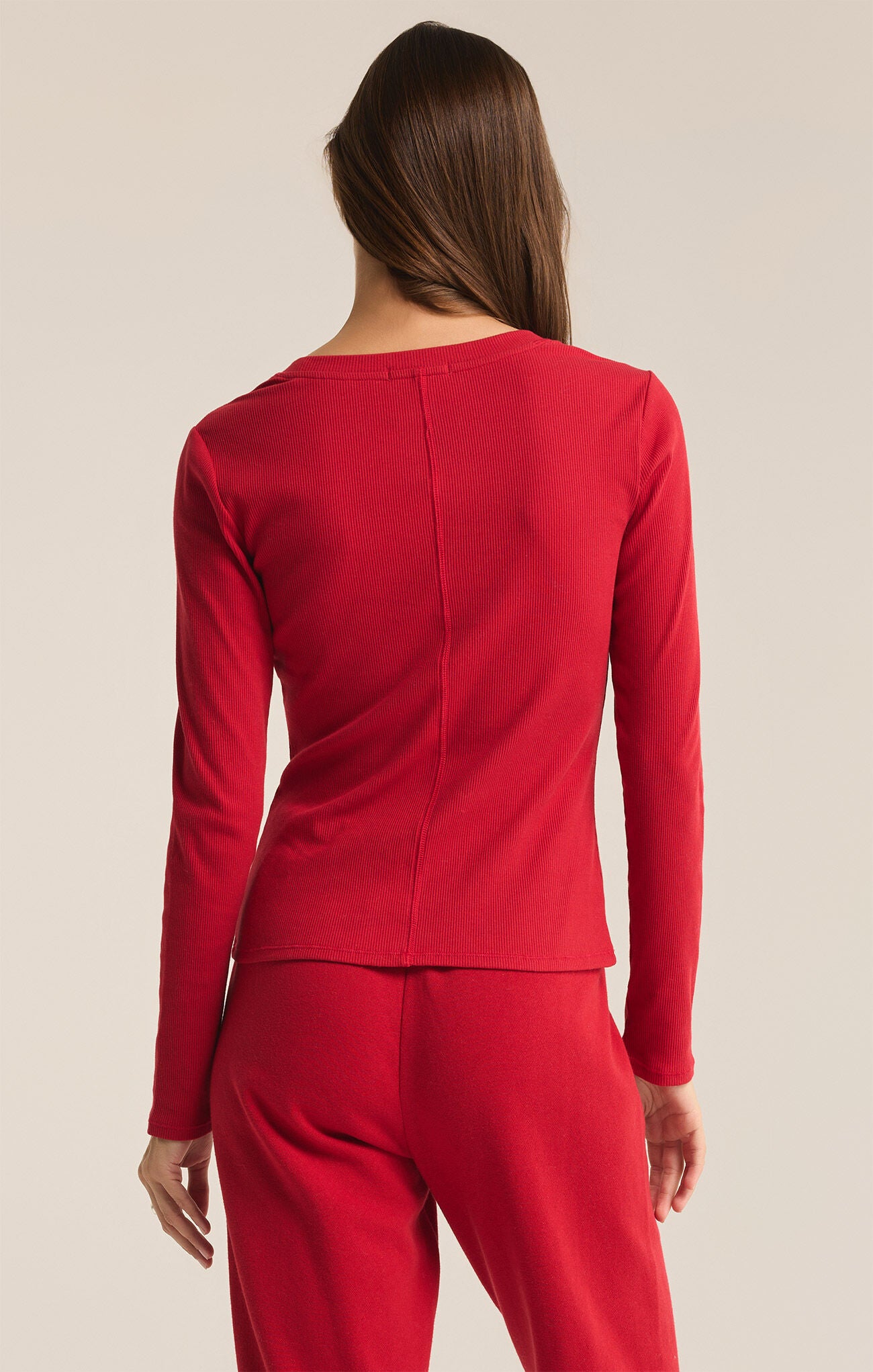 Red Rib Tee Shirt
