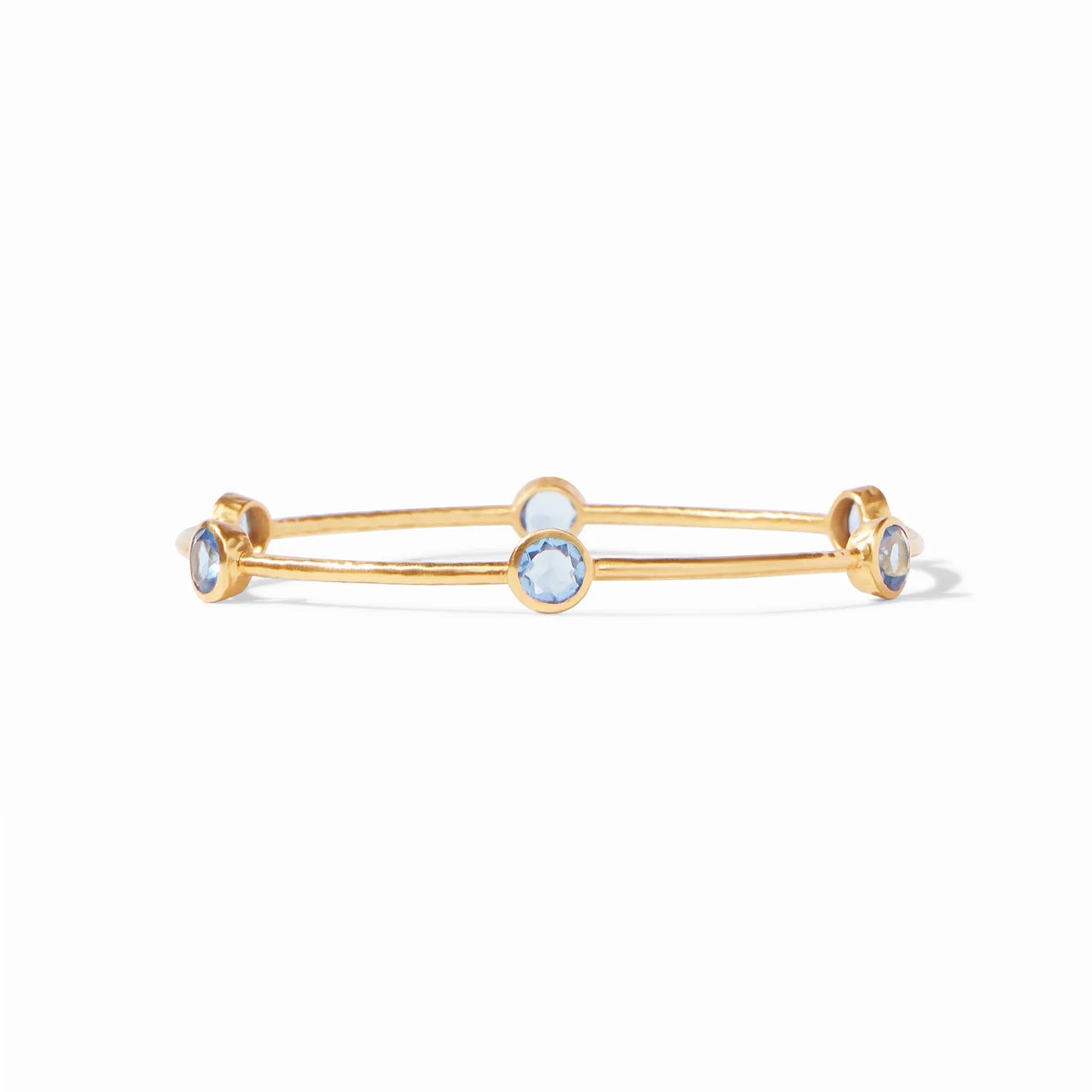 Milano Gold Bangle Chalcedony Blue - S