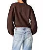Espresso V Neck Mica Button Front Sweater